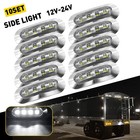 10X 4LED/per Clearance Light Side Marker Lamps Truck SUV Lorry Chrome High White