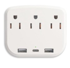 Multi Plug Outlet Extender With Type USB C, 3 Outlets Surge Protector Wall Plug