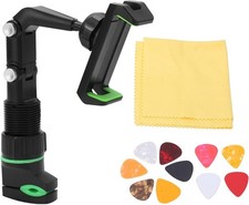 Guitar Head Phone Holder Mount, Adjustable Angle Multifunction Green  black