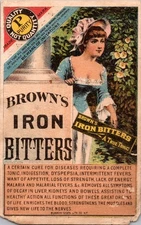 Antique Victorian Trade Card - Brown's Iron Bitters 