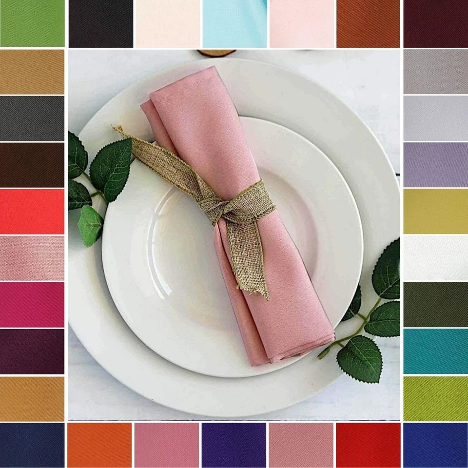 CRAFTSNFAVORS 100 Polyester 17x17" TABLE NAPKINS Wedding Party Kitchen Catering Linens SALE