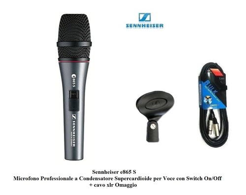 SENNHEISER e865-S MICROFONO A CONDENSATORE SUPERCARDIOIDE PER VOCE + CAVO  E865 S | eBay