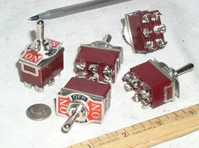 5 DPDT HIGH POWER AC ON-OFF-ON TOGGLE SWITCH SPRING BOTH WAYS 15 A AMP 15A USA