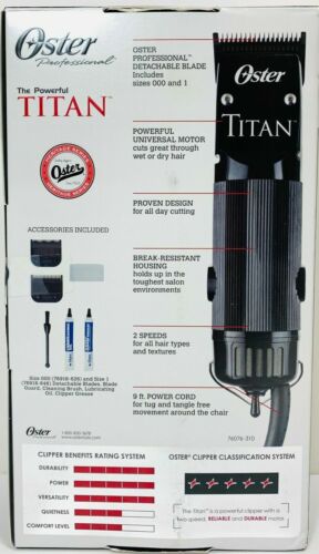 Oster 76076-310 Titan 2 Speed Hair Clipper with Detachable #000 & #1 Brand New - Picture 3 of 3