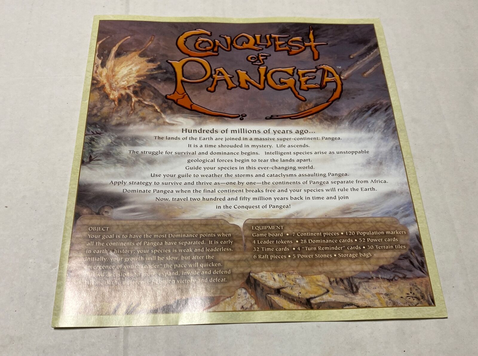 Conquest Of Pangea Board Game By Immortal Eyes Strategy Complete Very Nice