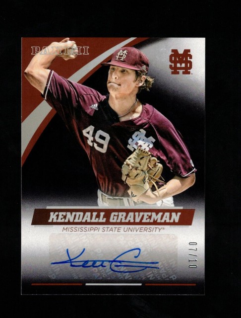 2016 Panini Mississippi State Kendall Graveman #KG-MS SCHWARZ AUTO 07/10 WEISSE SOCKEN