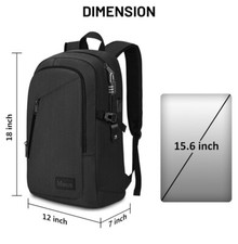 Mancro Business Travel Laptop Backpack, Anti Theft With USB Charging Port - NEW