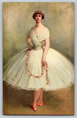 Vintage Aida Boni Postcard Paris Opera Ballet Ballerina Tutu Art F. Luth #984