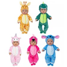 Baby Doll 18Inch Born Babies Boy Doll Overall Clothes Gift Animal Jumpsuits