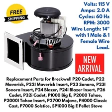 Quiet Convection Blower Motor Fan for Breckwell Pellet Stove P22/23/24/26/2000