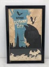 Dc Universe Gotham City Batman Framed Poster Print Great Condition 12 X 18