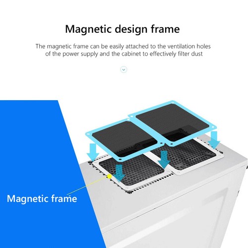 Magnetic Computer Chassis Cooling Fan Dust Filter Cover for Power Supply (8cm) - Afbeelding 5 van 11