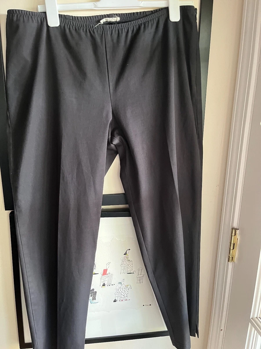 Eileen Fisher cotton spandex side zip black pants estimate L see