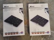 Lot of 2 - USB Wireless Number Pad Numpad Numeric Keypad For Laptop Desktop