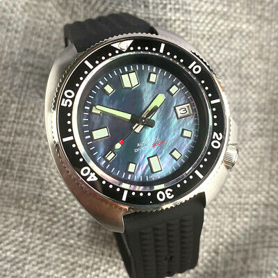 Kopen 20ATM 44mm Tandorio Sterile Black Shell Dial NH35A Automatic Diving Mens Watch
