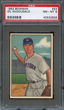BB - 1952 Bowman - #33 - Gil McDougald - PSA 8 - NM-MT
