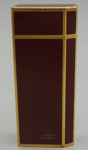 Cartier Must de Cartier Red Lacquer Gold Plated Vintage Lighter UNTESTED - Z256 - Picture 11 of 18