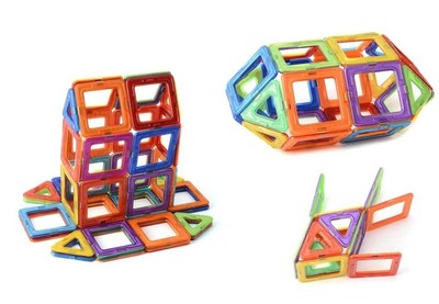 Magnetic Building Blocks Set   30 Colorful Tiles for Kids | STEM 2.5