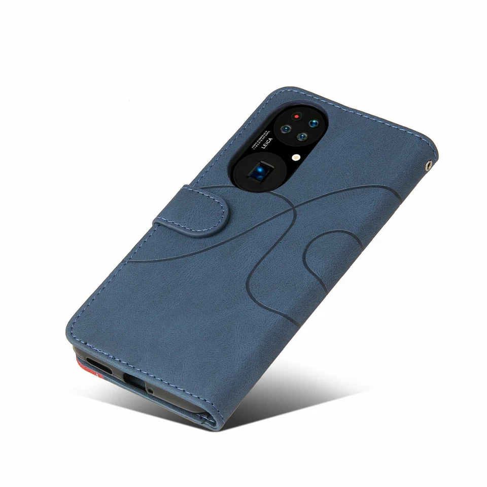 Funda tipo billetera abatible para teléfono Huawei P50 P20 P10 Mate 20 Nova Honor P inteligente Foto 4 de 4
