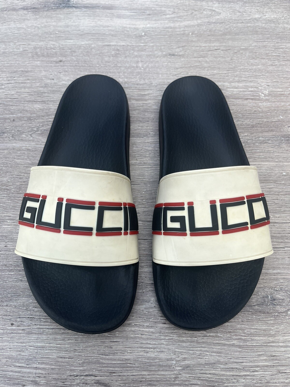 Bowling Banyan peace Gucci Mens US 9 Stripe Rubber Slide Sandal White/Black/Red 522884 JC200 9572 | eBay Bowling Banyan peace Gucci Mens US 9 Stripe Rubber Slide Sandal White/Black/Red 522884 JC200 9572 | eBay