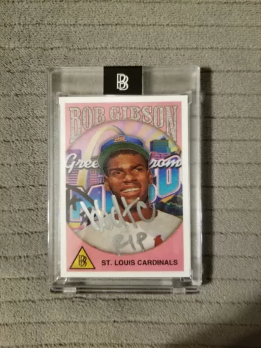 BBDTC Topps Project 2020 Bob Gibson Card #249 By Ben Baller Artist Auto