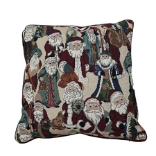 VTG Newport Tapestry Square Christmas Pillow Santa Classic 16" Decor Retro