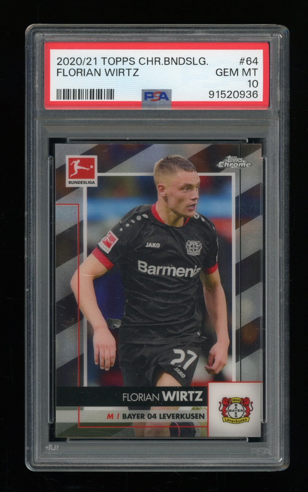 Florian Wirtz 2020 Topps Chrome Bundesliga #64 Base Price Guide 