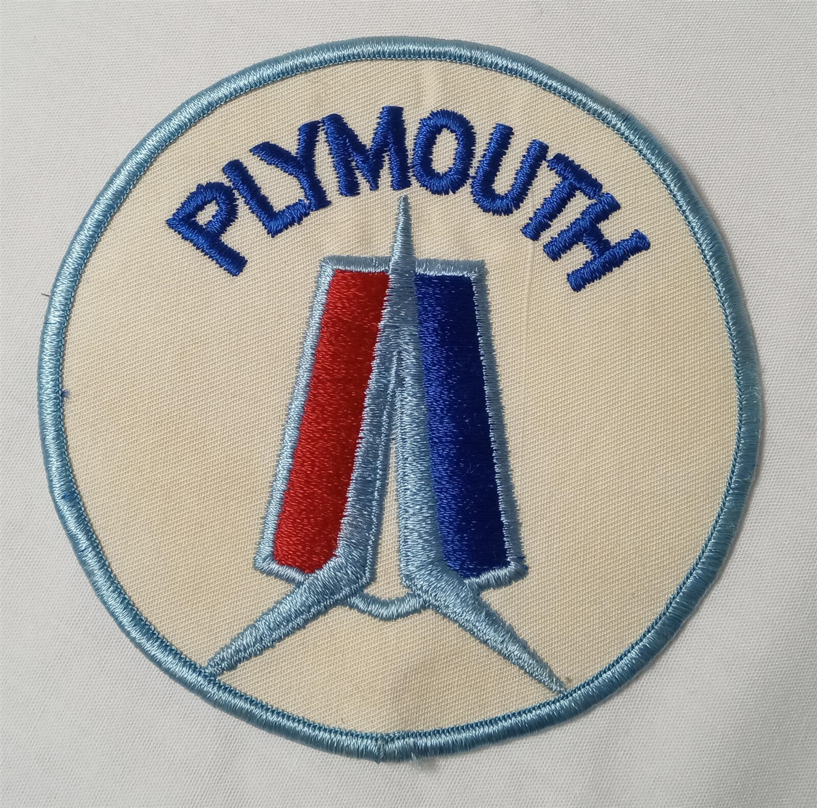 Vintage Plymouth Emblem Embroidered Patch Car Mechanic Dealer Work Shirt