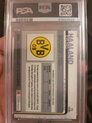 2019 Topps Chrome Bundesliga Soccer #72 Erling Haaland RC Rookie