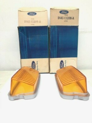 NOS D14Z 13208 A / 13209 A Parking Lens Pair 1971 73 Comet 1970 Cougar Amber