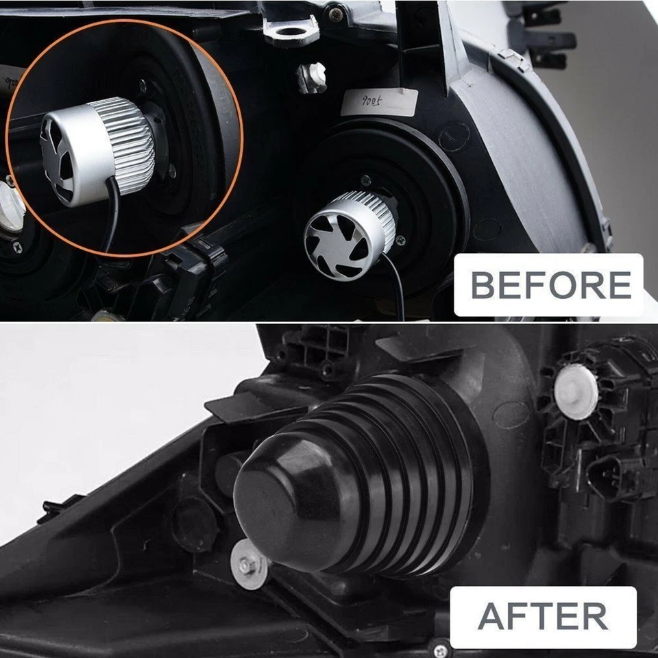Universal Rubber LED Kit D1S Head Light Xenon Two Dust Cover Seal Cap Retrofit - Image 4 of 4