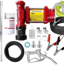Fuel Transfer Pump 12 Volt w/Manual Nozzle 10 GPM High Flow Diesel Transfer Pump