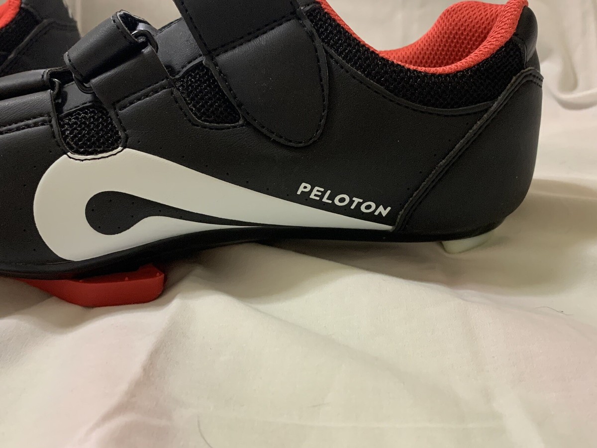 PELOTON Cycling Shoes Black/White/Red EUC Size EU 40 / Men