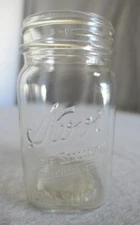 Vintage Kerr Embossed Self Sealing Glass Pint Mason Fruit Food Canning Jar 8-0