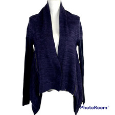 LULULEMON Wrap It Up Cardigan Sweater Purple Zip Detail Wool Blend Size 6 8 