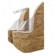 Women Pumps Peep Toe Wedges 10CM Platform 25CM Super Steep High Heels Sandals