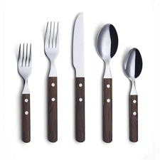 ANNOVA Silverware Set 20 Pieces Stainless Steel Color Handle With Rivet/Retro...