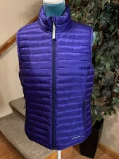 Eddie Bauer Womens Travex 700 Down Fill Puffer Vest Purple Packable Zip Size S