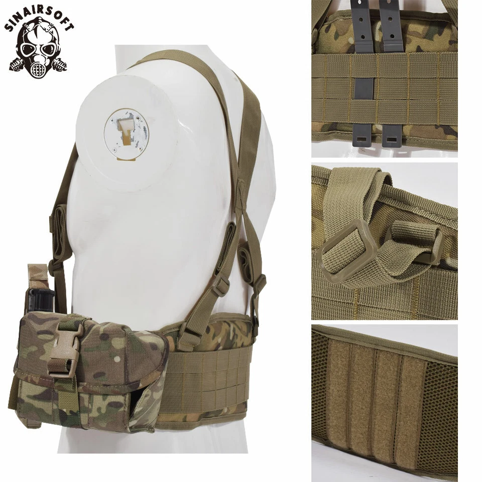 Cinturón acolchado táctico de cintura Molle con suspensor de combate cinturones de caza multifunción - Imagen 4 de 4