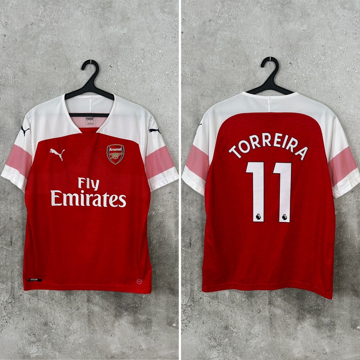 ARSENAL 2018 2019 HOME FOOTBALL SHIRT #11 TORREIRA PUMA JERSEY SIZE L