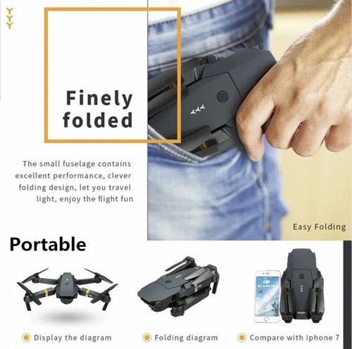 E58 FPV Wifi RC Drone With HD Camera Wide Angel Foldable Quadcopter Selfie Toys - Picture 7 of 12