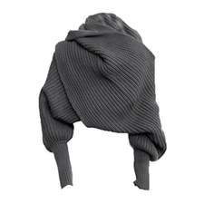 Japanese Soft Knitted Wool Irregular Warm Shawl Scarf Sweater Couple Cardigan 