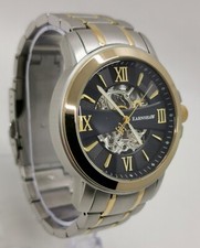 Vtg Thomas Earnshaw Skeleton Automatic Two Tone Gold/Steel Bracelet Gents Watch 