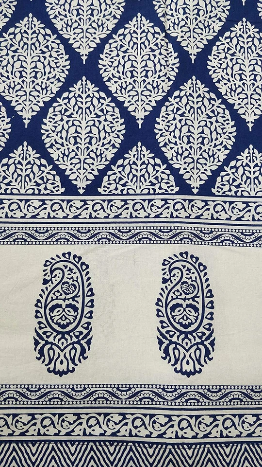 Juego de 2 cortinas de puerta de algodón con ojales (4 x 7 pies) estampadas a mano Foto 3 de 3