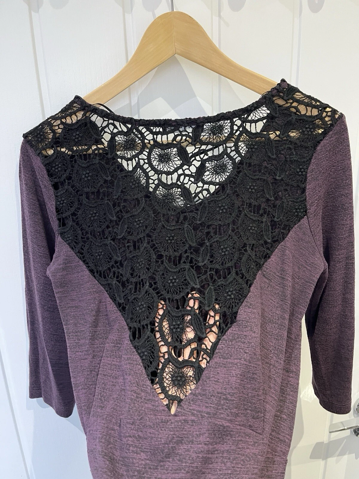 VETEMENTS Vintage Vila Abbigliamento ASOS Viola Pizzo Schiena Mini Abito Taglia M 12