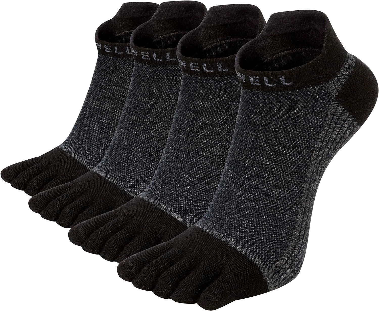 Calcetines Algodon Con Dedos Calcetines Deportivos Sin Talon 4 Pares Talla 7-11