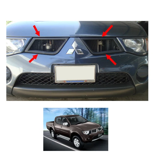2006 13 14 Front Grill Grille Matte Black 2Pc For Mitsubishi L200 Triton Pickup