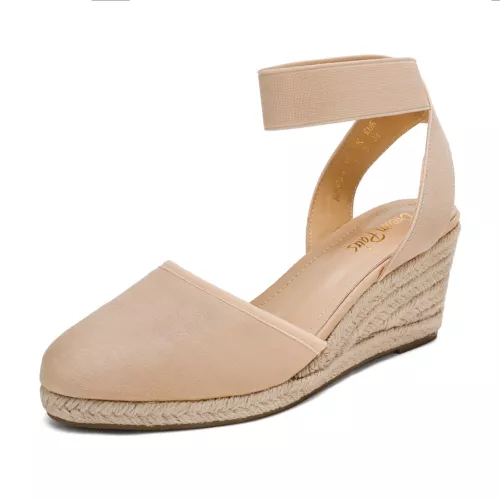 Damenschuhe Espadrilles Keilabsatz elastische Knöchelriemen eng anliegend elegante Schuhe - Bild 23 von 38