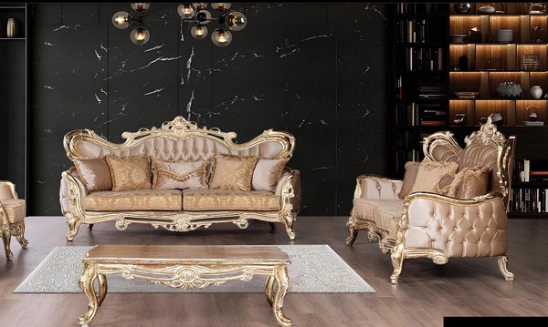 Sofagarnitur 3+3 Sitzer Sofa Sessel Sofas Relax Luxus Set Wohnzimmer Barock 2Tlg-image
