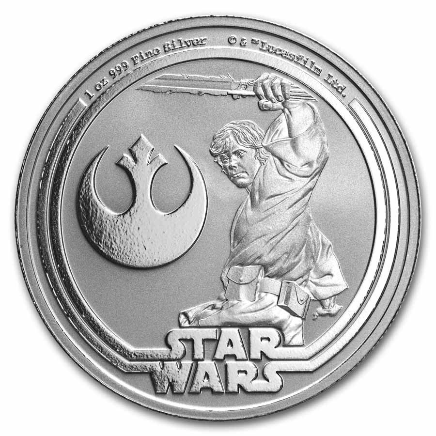 2025 Niue 1 oz Silver $2 Star Wars: Luke Skywalker Bullion